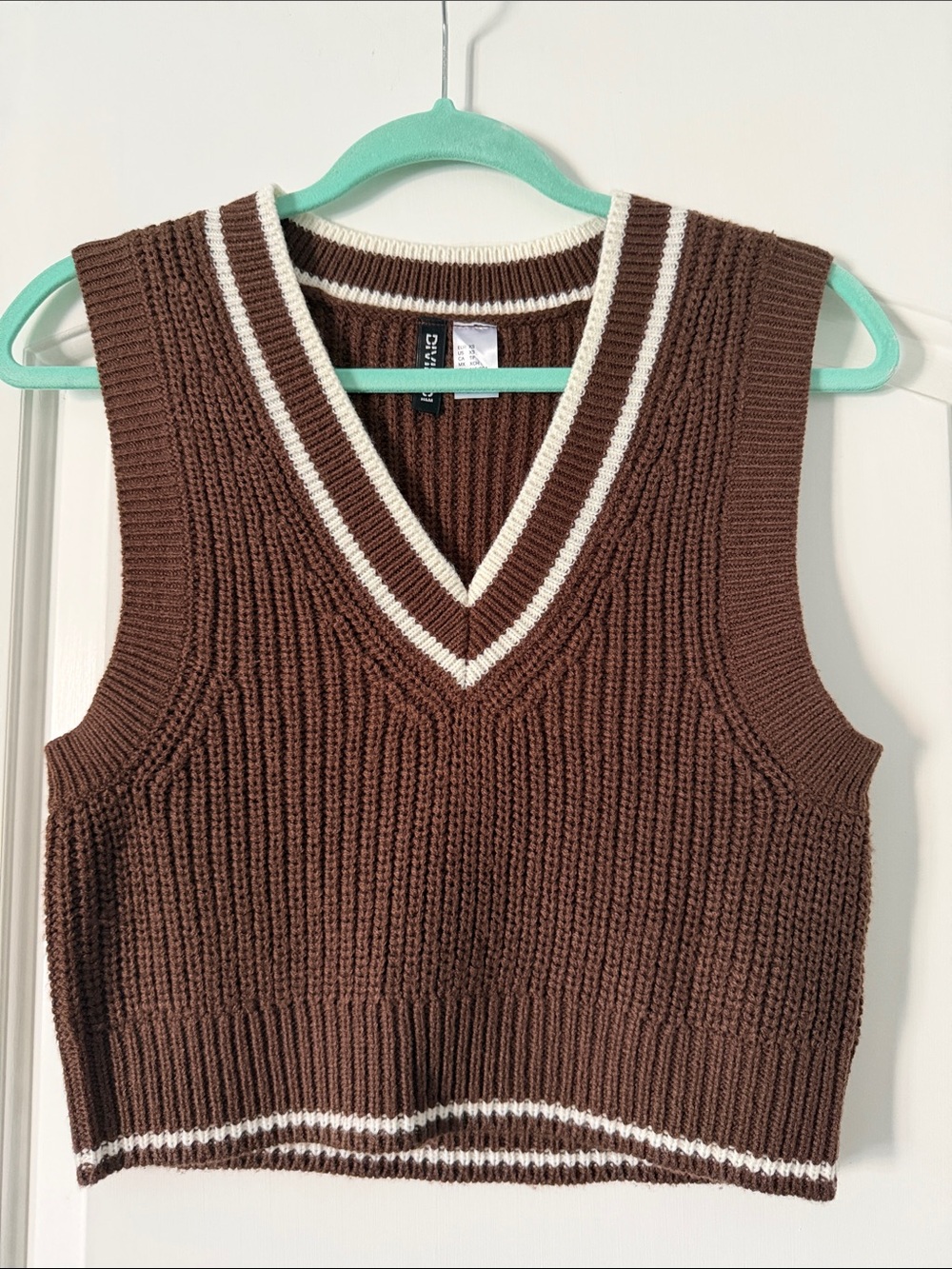 H&M Brown V-Neck Knit Sweater Vest